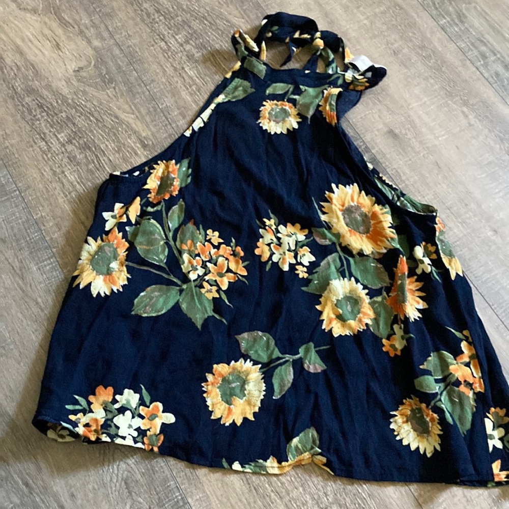Medium navy blue / sunflower tank